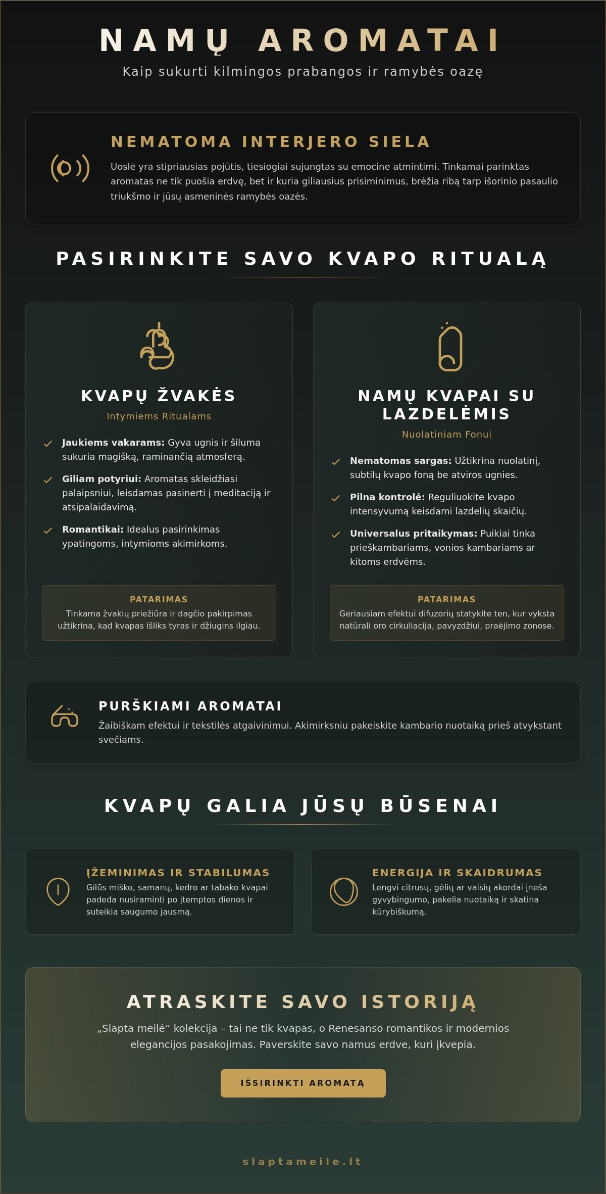 Namų aromatai: Kaip sukurti karališką ir paslaptingą atmosferą savo erdvėje