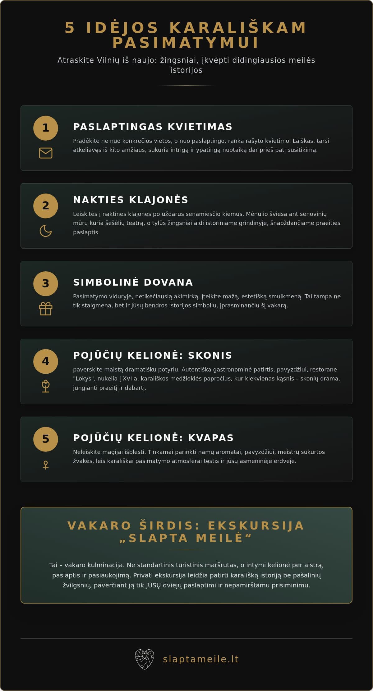 Idėjos pasimatymui Vilniuje: Kaip sukurti karališką paslaptį dviem?