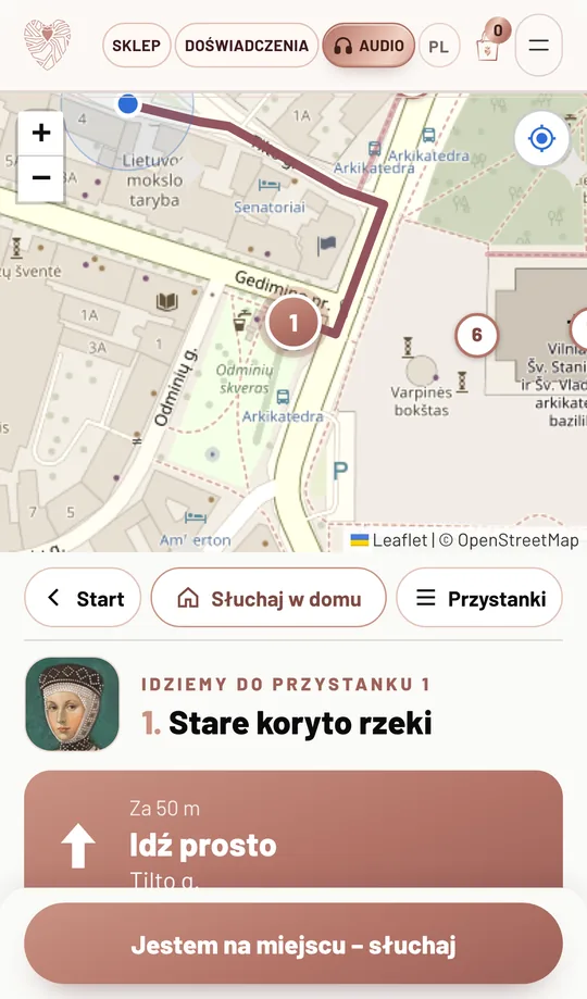 Audioprzewodnik prowadzi do przystanku: mapa, trasa i najbliższy skręt
