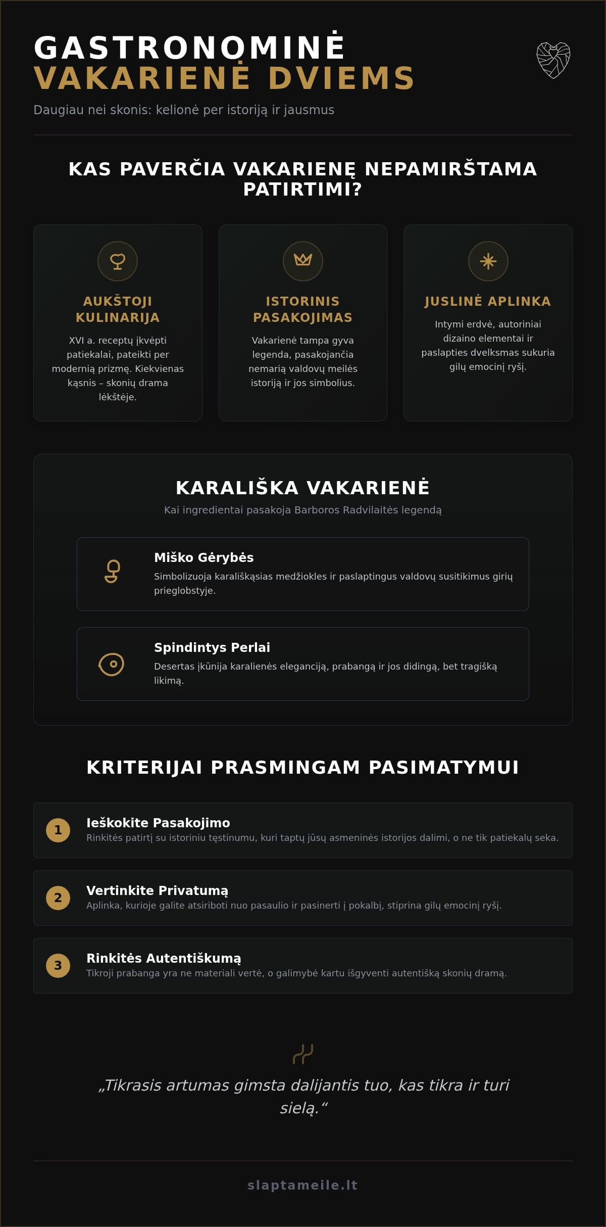 Gastronominė vakarienė dviems: Kaip sukurti karališką pasimatymą 2026-aisiais?