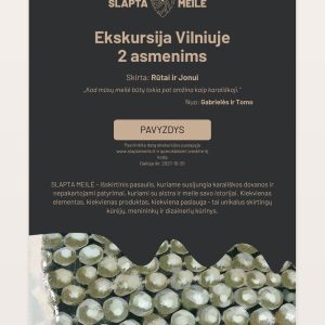 Dovanų kuponas ekskursijai „Slapta meilė“ – pavyzdys