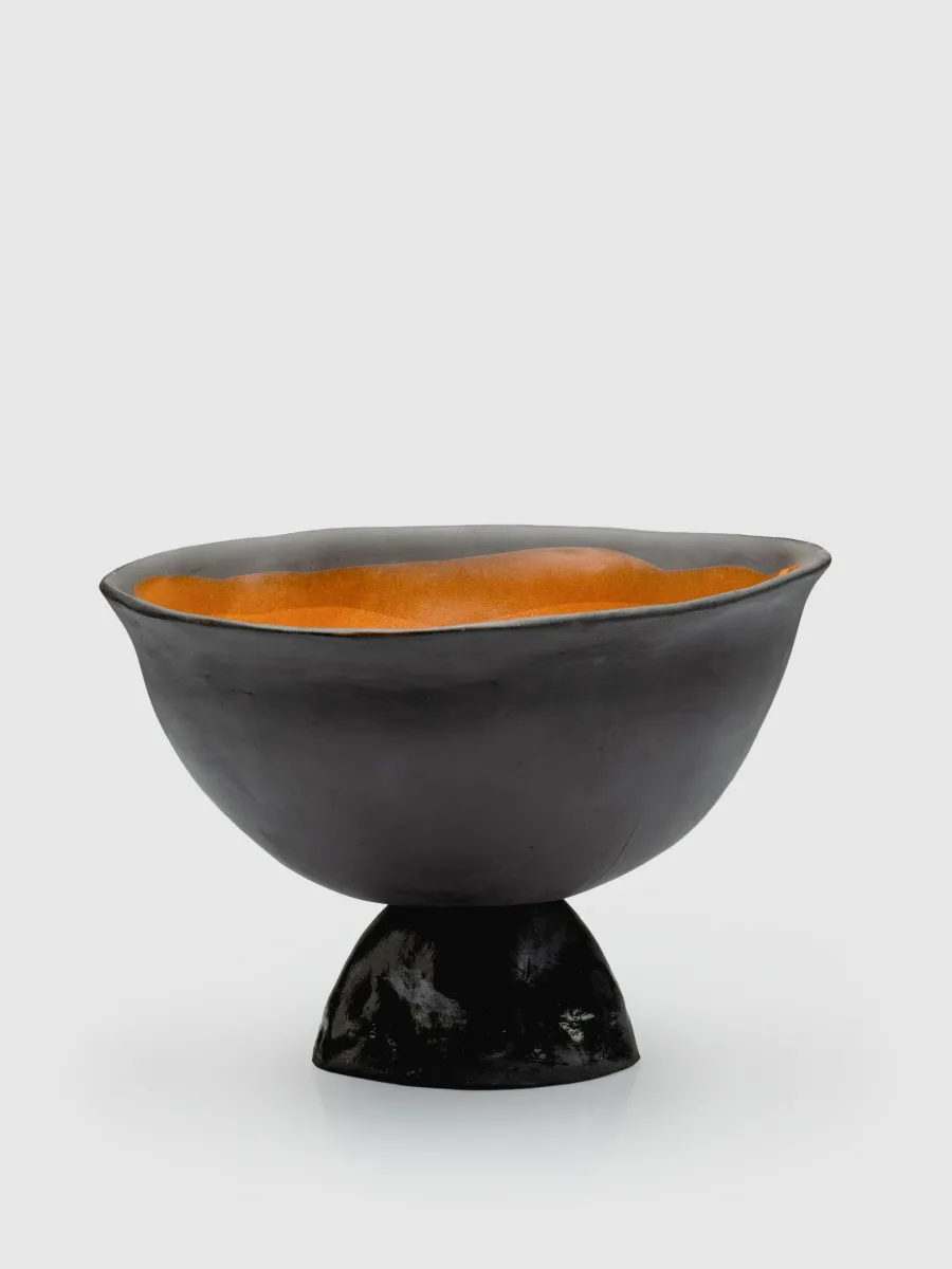 Black Kings' Footed Bowl with an irregular rim, side view