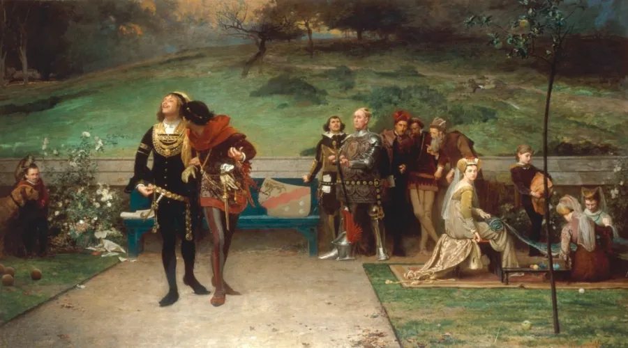 Edward II and Piers Gaveston – painting by M. Stone
