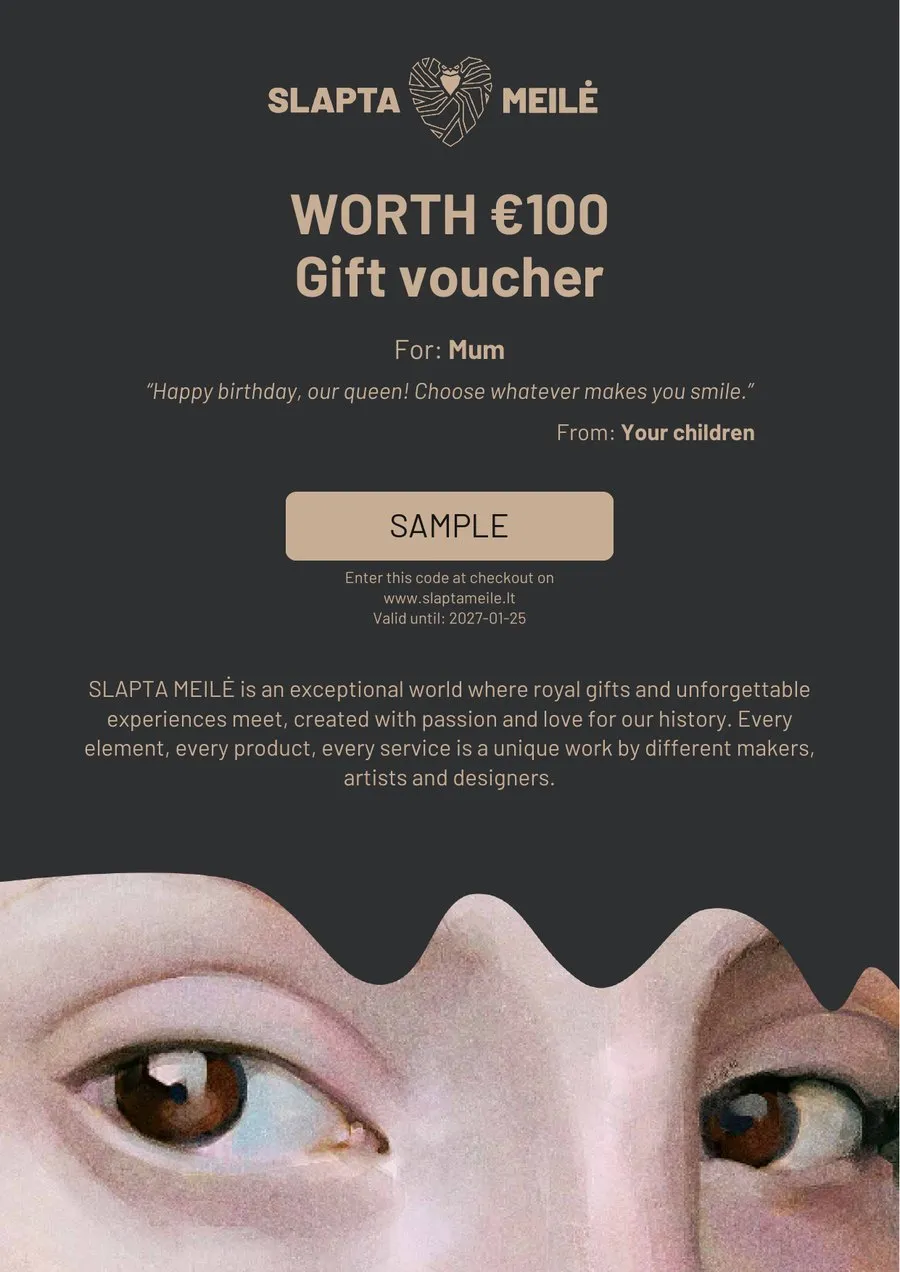 €100 gift voucher with a name and a message
