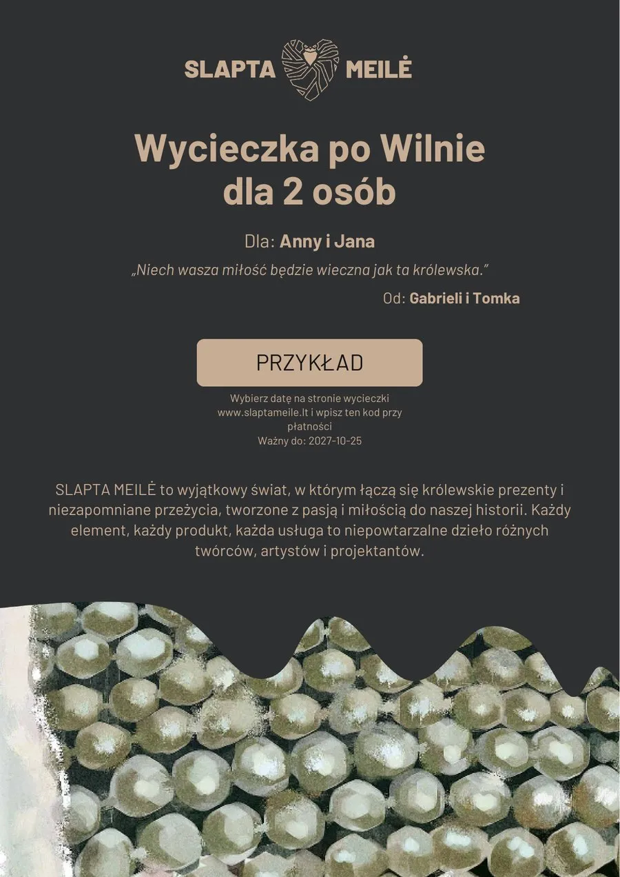 Bon na wycieczkę z imionami i życzeniami