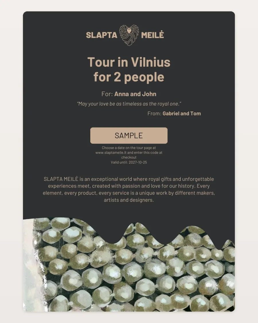 Slapta meilė tour gift voucher – example